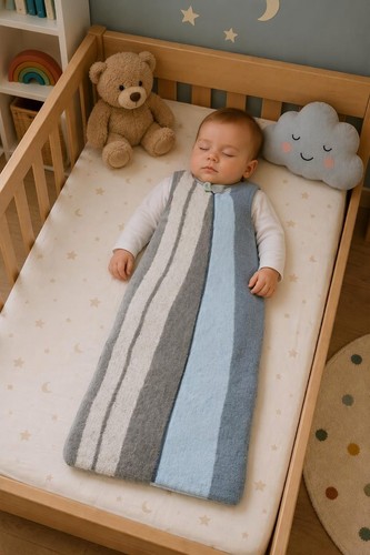 Schafwolle-Schlafsack-Baby--